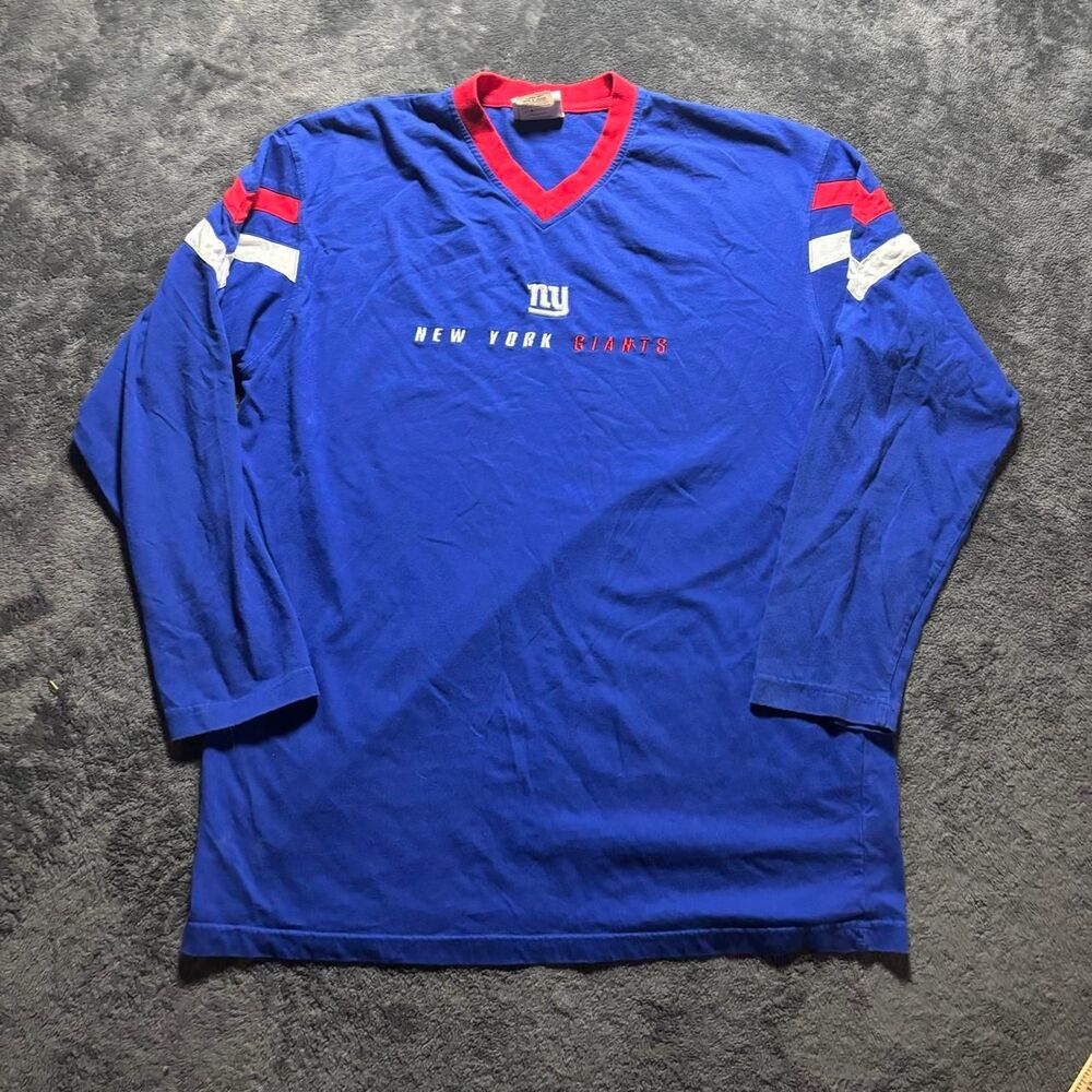 NFL New York Giants Long Sleeve Graphic T-Shirt Blue Red Mens XL